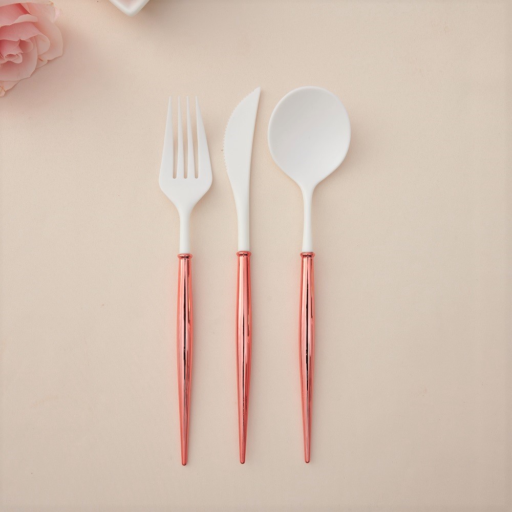 Rose Gold Bella Assorted Plastic Cutlery 13095